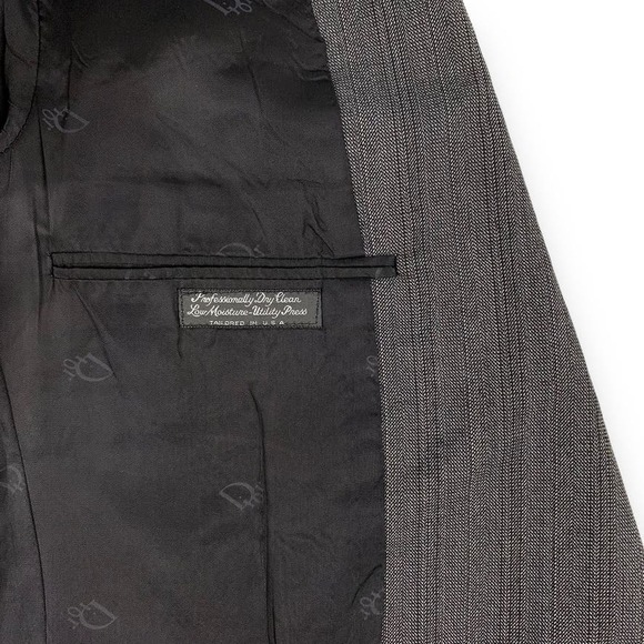 Vintage Christian Dior Monsieur Gray Striped Two Piece Suit TINY FLAW - Picture 9 of 14